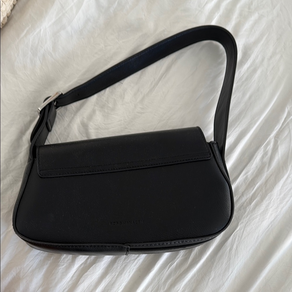 BCBG Black Leather Shoulder Purse